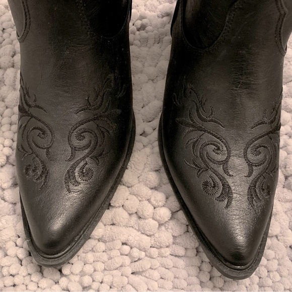 Roper Women’s Tonal Embroidered Floral Black Boots Size 7.5 - Picture 4 of 5